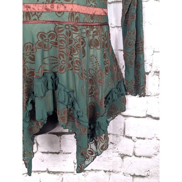 Renaissance Fairy Goth Whimsigoth Castle Core Goblin Dark Forest Damsel Top XL - Picture 3 of 8